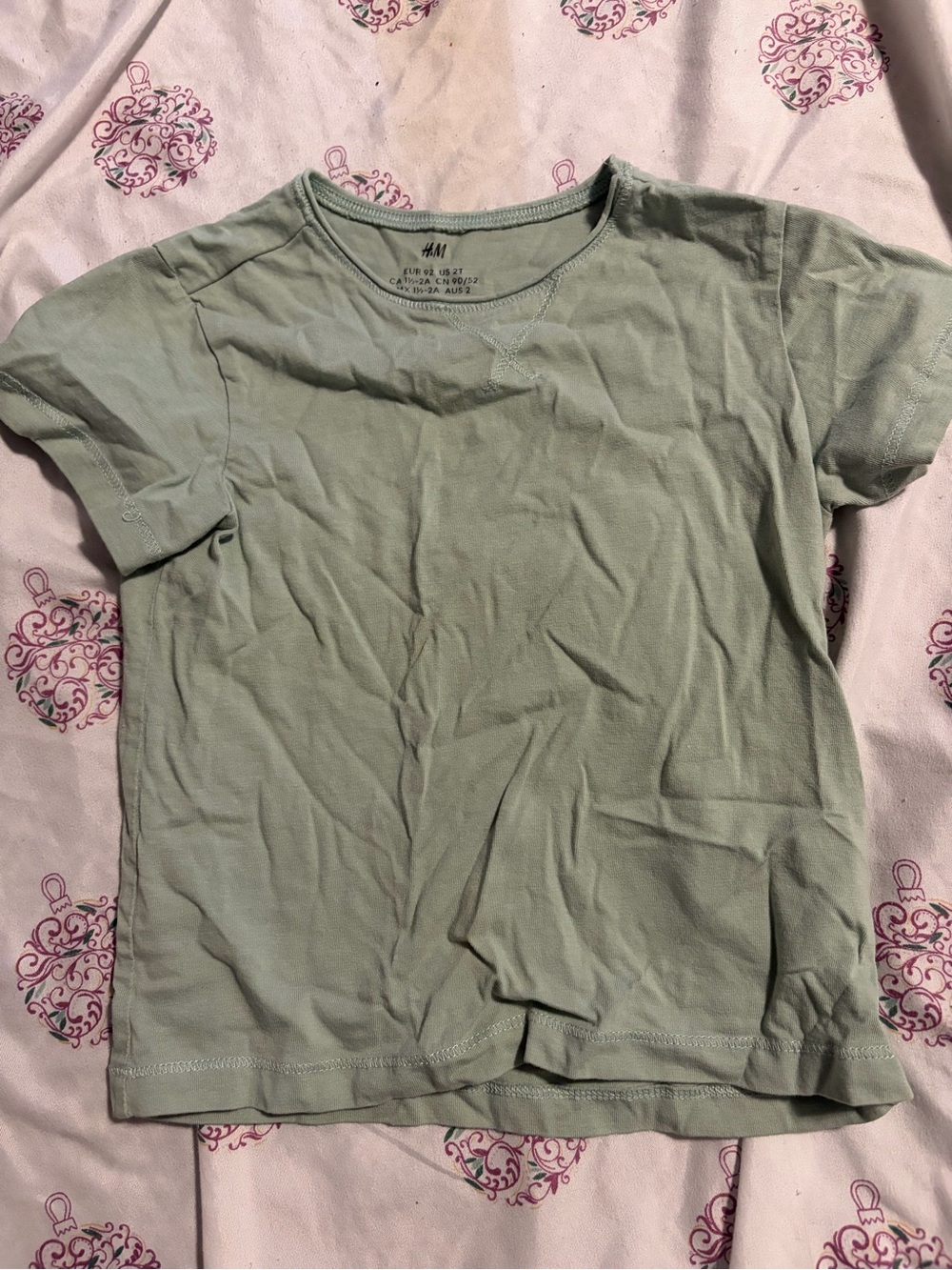 H&M Women's Sage Green Short Sleeve Crew Tee